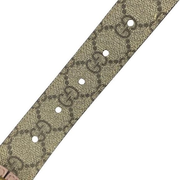 Gucci Belt Accessories Small Reversible GG Supreme Canvas Leather Pink